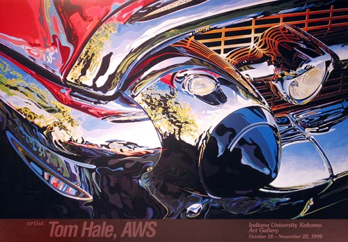 Detail on grille and bumper of 1957 Chevrolet