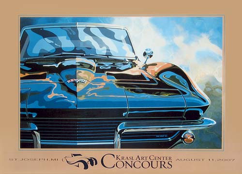 Dramatic front view of Corvette