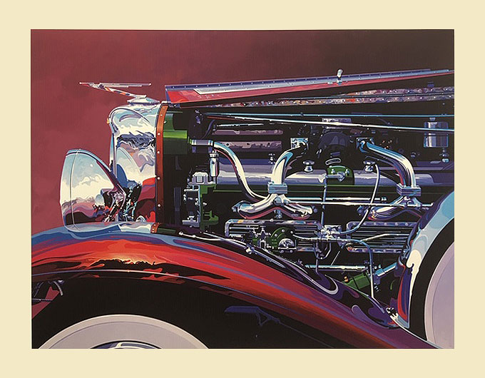 Detail on Model J engine of Duesenberg